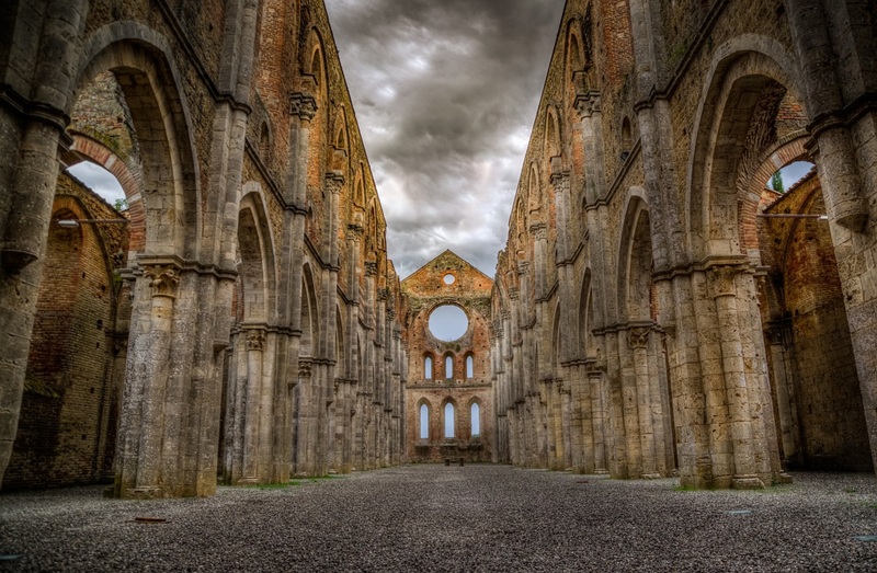 Cistercian Abbey of San Galgano is an abbey in Chiusdino (Siena)