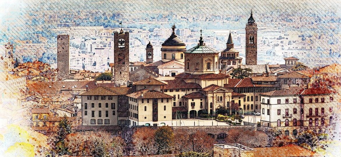 Old city of Bergamo, Italy